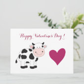 Cow Valentine Day Grußkarte Feiertagskarte (Stehend Vorderseite)