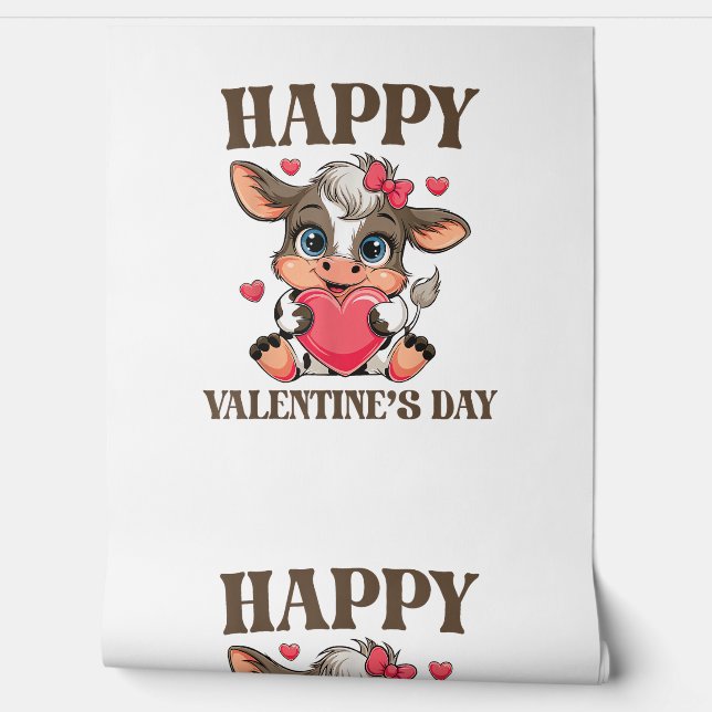 Cow Valentine's Day Heart Geschenke tee lustige Ku Tapete (Abrollen)