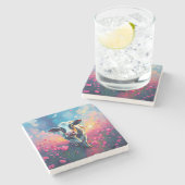 Cow Valentine's Day Stone Untersetzer (Seitenansicht)