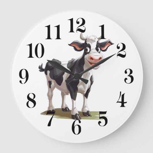 Cow Wall Clock Große Wanduhr (Vorderseite)