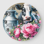 Cow Wall Clock Große Wanduhr (Vorderseite)