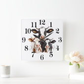 Cow Wall Clock Quadratische Wanduhr (Zuhause)