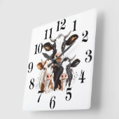Cow Wall Clock Quadratische Wanduhr (Winkel)