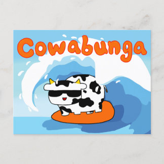 Cowabunga Kuh Postkarte