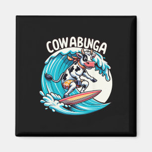 Cowabunga Strand Surfen Kuh Surfbrett Surfboard Magnet