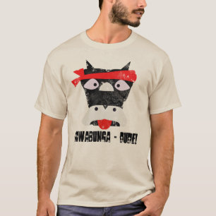 Cowabunga Typ Grunge Workout Ninja Kuh T-Shirt