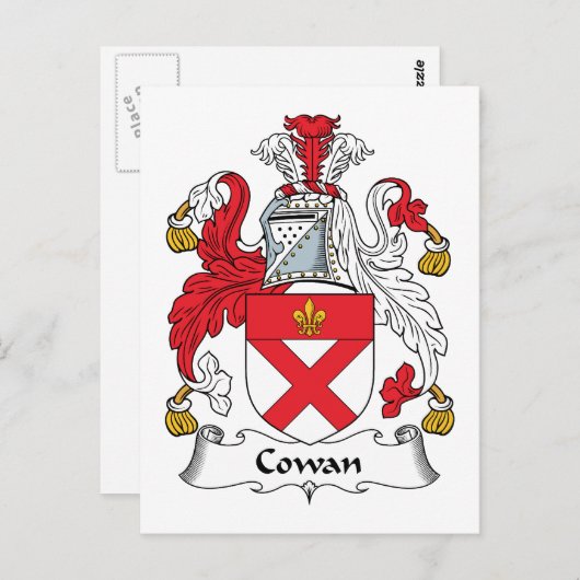 Cowan Familienwappen Postkarte (Vorne/Hinten)