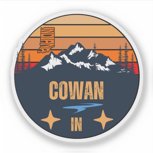 Cowan, Indiana Aufkleber (Vorderseite)