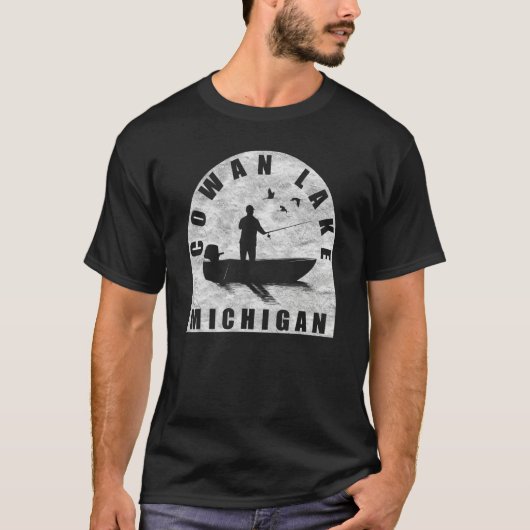Cowan Lake Fishing Michigan T-Shirt (Vorderseite)