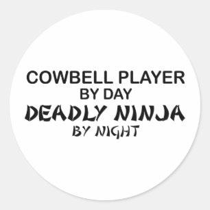 Cowbell tödliches Ninja bis zum Nacht Runder Aufkleber