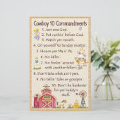 Cowboy-10-Gebote - Agrarfonds Briefpapier (Stehend Vorderseite)