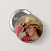 Cowboy, 18 heute!! button (Vorne & Hinten)