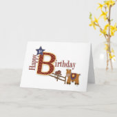 Cowboy 1. Geburtstag Karte (Gelbe Blume)