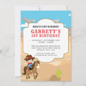 Cowboy 1. Geburtstag Party Einladung (Vorderseite)