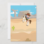 Cowboy 1. Geburtstag Party Einladung (Rückseite)