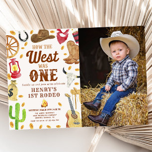 Cowboy 1. Geburtstag Wie der Westen ein Foto war Einladung