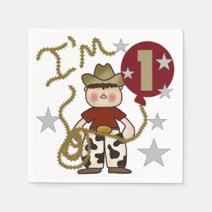 Cowboy-1. Geburtstags-Papierservietten Serviette
