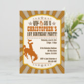 Cowboy 1. Geburtstagsfeier Party Einladung (Stehend Vorderseite)