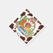Cowboy 1. Rodeo Pferde Farm Party personalisiert Serviette (Ecke)