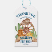 Cowboy 1. Rodeo Pferde Farm Party Vielen Dank Geschenkanhänger (Vorderseite)