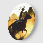 Cowboy 1 Wall Clocks & Numeral Options Große Wanduhr (Winkel)