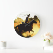 Cowboy 1 Wall Clocks & Numeral Options Große Wanduhr (Zuhause)
