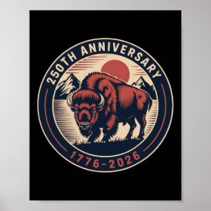 Cowboy 250 Th 4. Juli-Flagge 1776 2026 250. Jubilä Poster