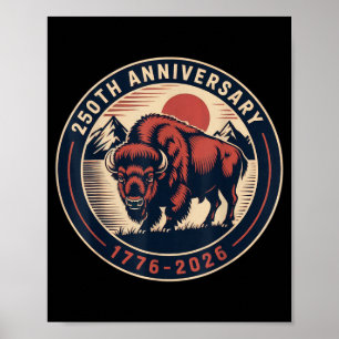 Cowboy 250 TH 4. Juli-Flagge 1776 2026 250. Jubilä Poster