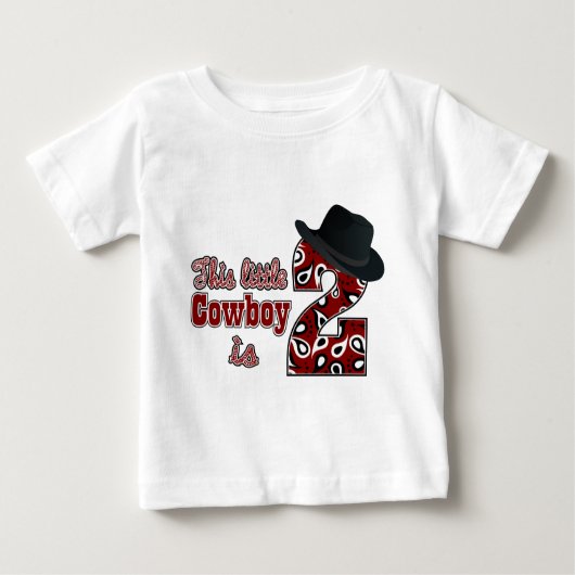 Cowboy 2. Geburtstag Baby T-shirt (Vorderseite)