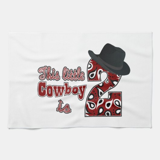 Cowboy 2. Geburtstag Handtuch (Horizontal)