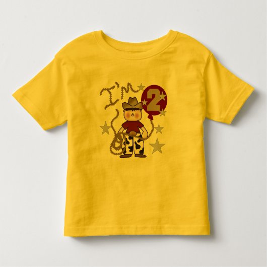 Cowboy 2. Geburtstag T - Shirt und Geschenke (Vorderseite)