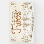 Cowboy 2nd Birthday Party Terri-Boot Twos Western Banner (Vertikal)