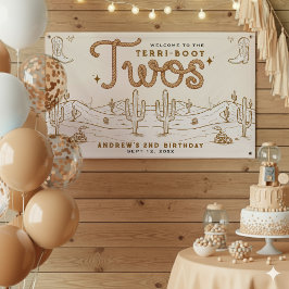 Cowboy 2nd Birthday Party Terri-Boot Twos Western Banner