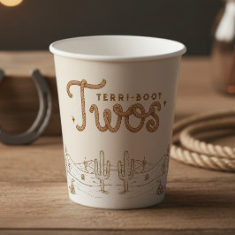 Cowboy 2nd Birthday Party Terri-Boot Twos Western Pappbecher