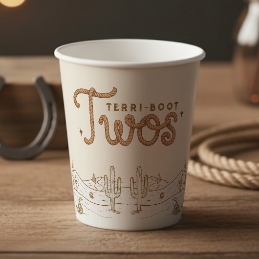 Cowboy 2nd Birthday Party Terri-Boot Twos Western Pappbecher