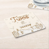 Cowboy 2nd Birthday Party Terri-Boot Twos Western Rechteckiger Pappuntersetzer (angewinkelt)