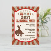 Cowboy 3. Geburtstagsfeier Party Einladung (Stehend Vorderseite)