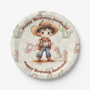 Cowboy 5. Geburtstag Bash Einladung Pappteller
