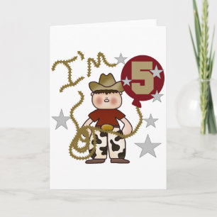 Cowboy 5. Geburtstag T - Shirt und Geschenke Karte