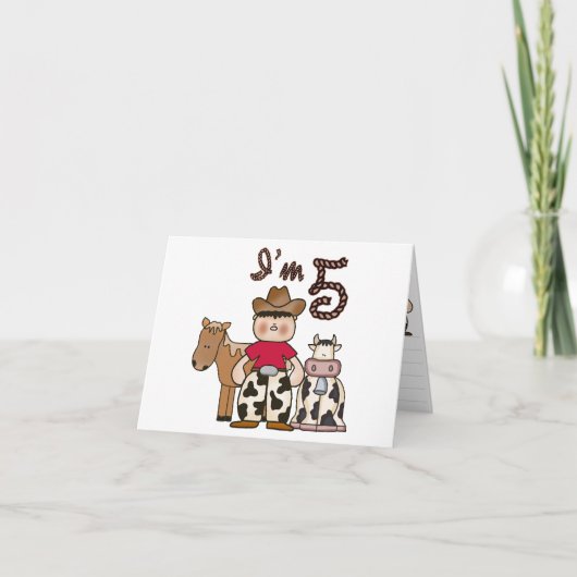 Cowboy 5. Geburtstagseinladungen Einladung (Vorderseite)