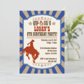 Cowboy 5. Geburtstagsparty Einladung (Stehend Vorderseite)