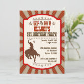 Cowboy 5. Geburtstagsparty Einladung (Stehend Vorderseite)