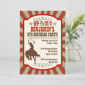 Cowboy 8. Geburtstagsparty Einladung (Stehend Vorderseite)