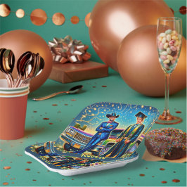 Cowboy Abschluss Typ mit Lieferwagen Truck Custom Pappteller