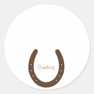 Cowboy-Abzeichen mit Hufeisen Runder Aufkleber
