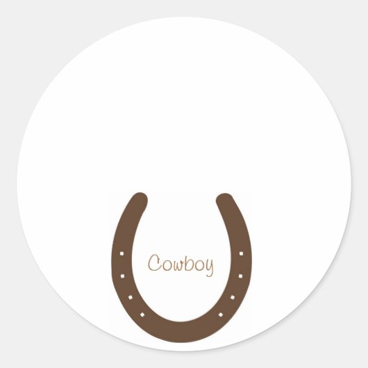 Cowboy-Abzeichen mit Hufeisen Runder Aufkleber (Vorderseite)