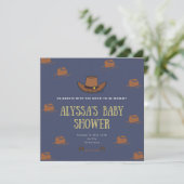 Cowboy Adoption Babydusche  Einladung (Stehend Vorderseite)