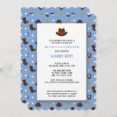 Cowboy-Adoptions-Baby-Dusche laden ein Einladung (Vorne/Hinten)