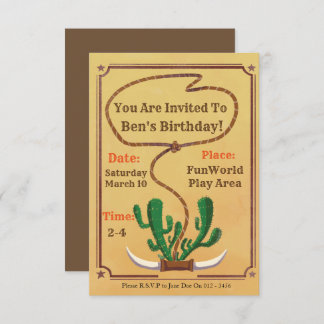 Cowboy als Geburtstagseinladung Einladung