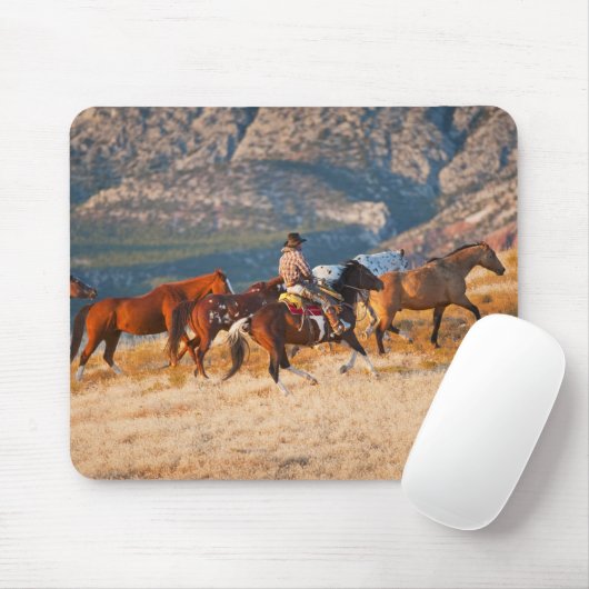 Cowboy als Wildpferd 2 Mousepad (Mit Mouse)